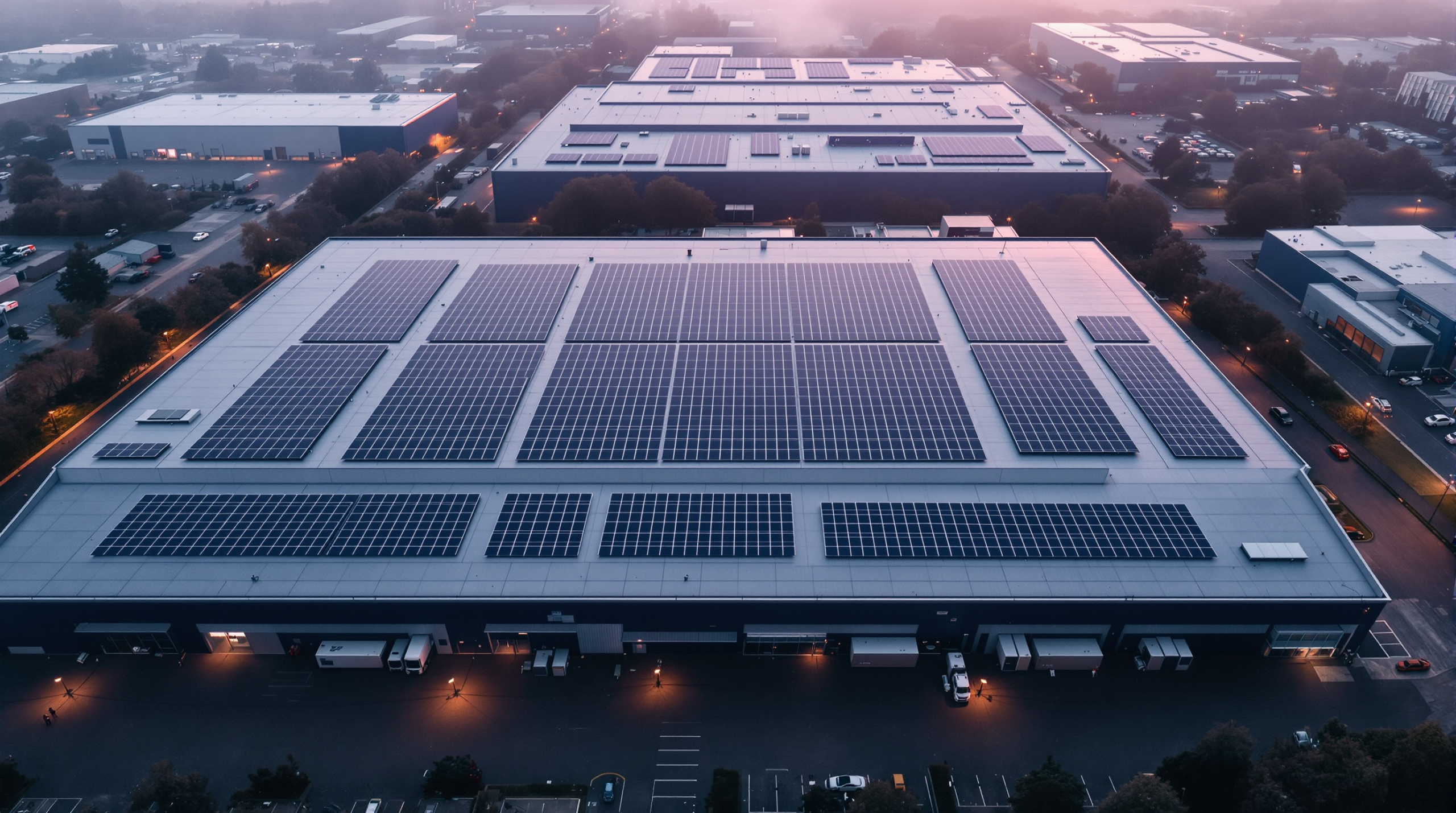 Poland solar market expansion showing commercial rooftop solar installations across industrial facilities